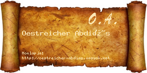 Oestreicher Abdiás névjegykártya